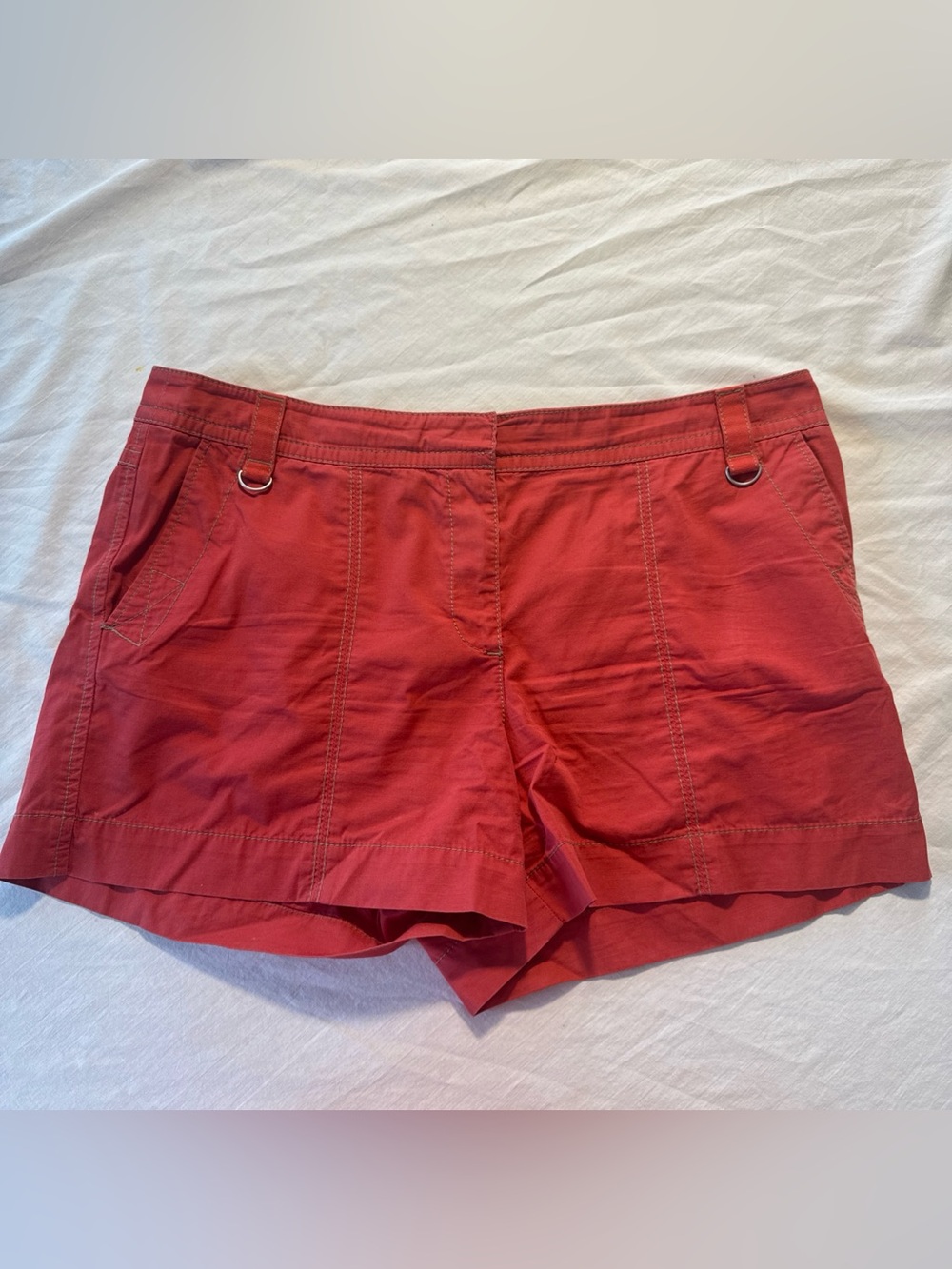 Women’s Loft Cargo Casual watermelon Red Cotton Shorts outdoor sz 14 100% Cotton